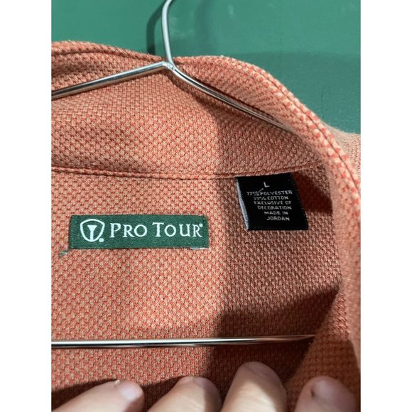 ProTour - Men's Orange 1/4 Zip Long Sleeve Pullover - Size L - Picture 3 of 5